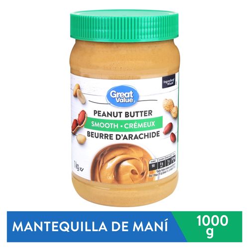 Mantequilla de Maní Great Value Smooth - 1000 g