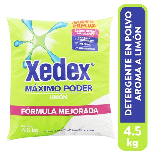 Detergente En Polvo Xedex Máximo Poder Aroma De Limón - 4.5 kg