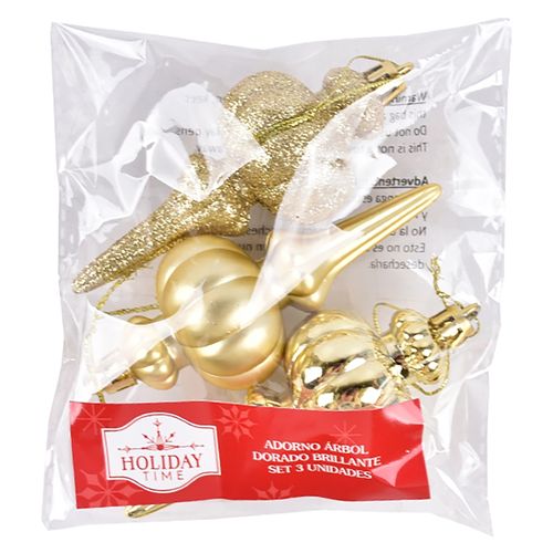 Adorno Árbol Holiday Timae color dorado