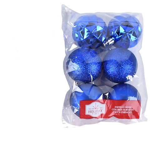 Esferas Árbol Holiday Time decorativas -6 uds/ 60 mm