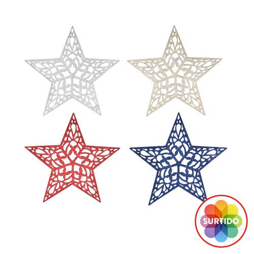 Adorno Holiday Time Estrella Surtido -37 cm