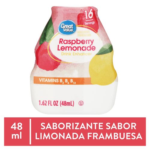 Bebida Great Value Sabor Limón Y Frambuesa - 48ml