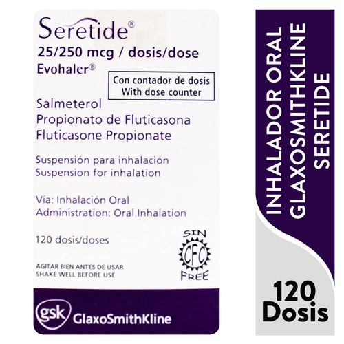 Inhalador Oral Glaxosmithkline Seretide -120 dosis