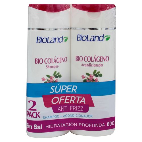 Shampoo y acondicionador Bioland Pack biocolágeno - 580 ml