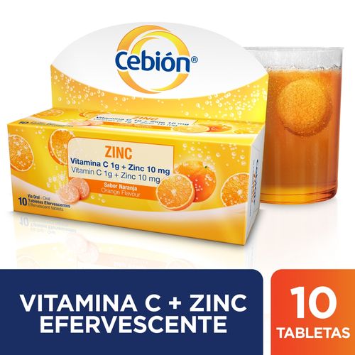 Cebion Zinc 1 g caja 10 comprimidos efervecentes - Precio indicado por caja