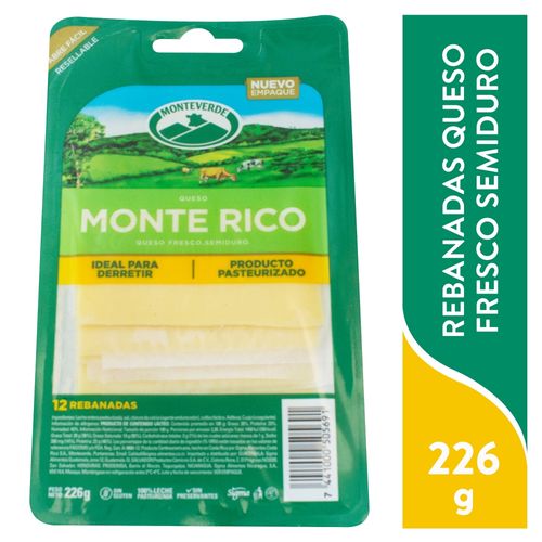 Queso Monteverde fresco semiduro pasteurizado - 226 g