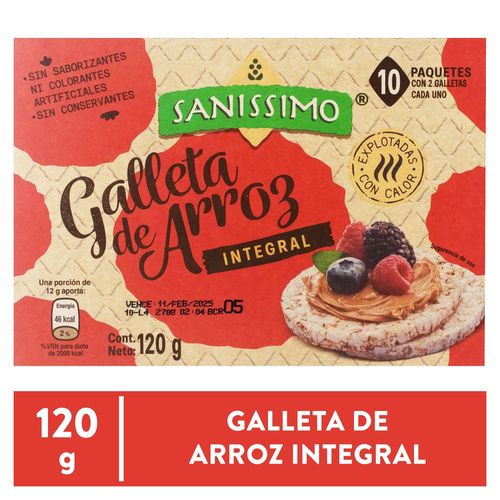 Galleta Sanissimo Arroz Integral 10 pack - 120 g