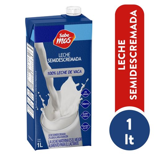 Leche Sabemas, UHT Semidescremada -1L