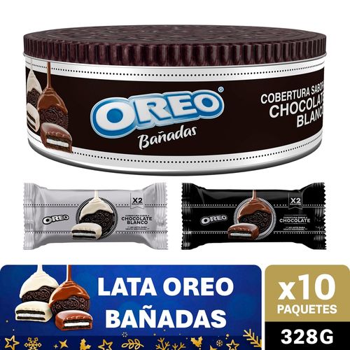 Lata Galletas Oreo cobertura chocolate 328 g
