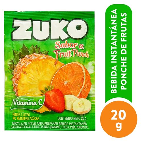 Bebida En Polvo Zuko Sabor Fruit Punch - 20 g