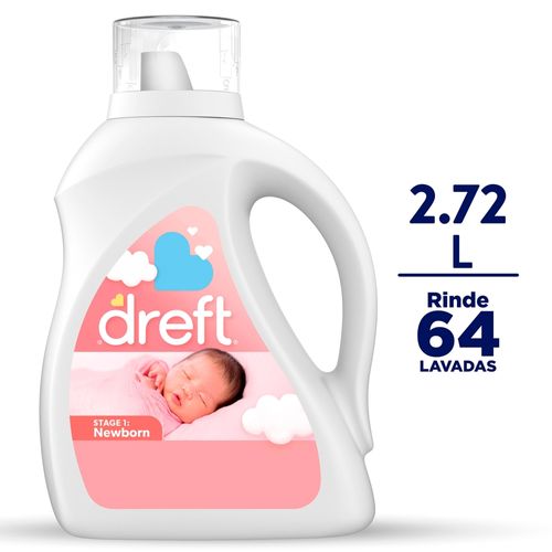 Detergente Líquido Dreft Newborn, Hipoalergénico Para Ropa De Bebé - 2.72 L