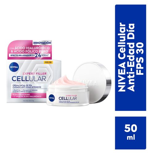 Crema Facial Nivea, Cellular Anti-Edad de Día con FPS 30 -50ml