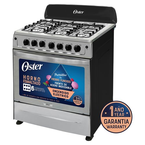 Cocina de gas Oster OS-GSBCW30HSS acero inoxidable 6 quemadores 30 Pulgadas