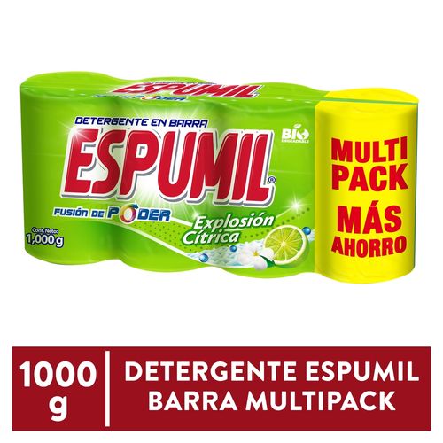 Jabón En Barra Espumil Fusión Poder Multipack - 1000 g