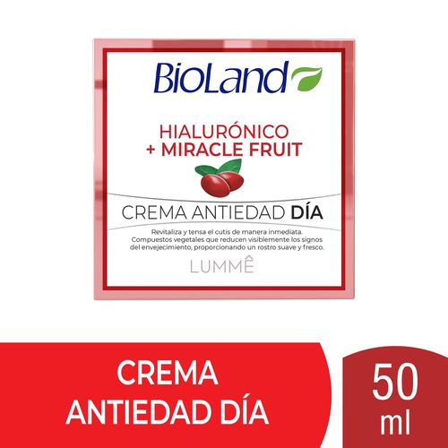 Crema Facial Bioland Ácido Hialurónico Antiedad Día - 50 ml