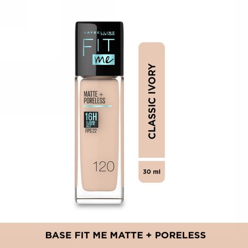 Base Fit Me Matte Poreless Maybelline NY Tono Classic Ivory 120 30 ml