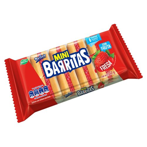 Galleta Marinela mini barra de fresa 6 Pack - 312 g