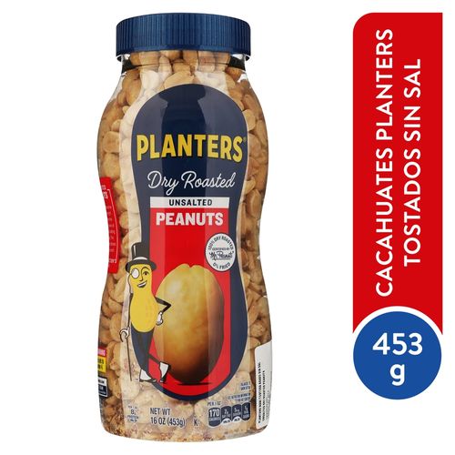 Maní Tostado Planters Seco Sin Sal - 453 g