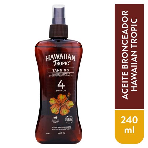 Bronceador Hawaiian Tropic aceite FPS 4 - 240 ml