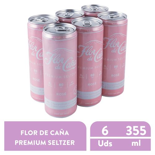 Bebida alcohólica Flor de caña premium seltzer rose - 355 ml