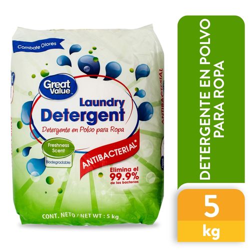 Detergente en polvo Great Value antibacterial - 5 kg