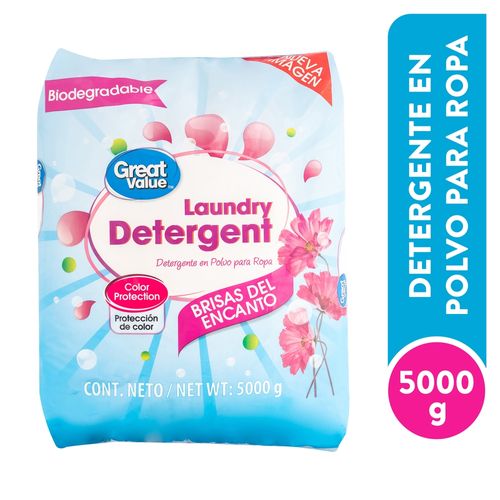 Detergente en polvo Great Value aroma brisas del encanto - 5000 g