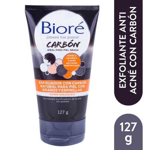 Biore Exfoliador Con Carbon Natural Para Piel Con Granos Y Espinillas - 127 g