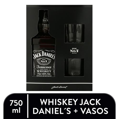 Whisky Jack Daniels Mas 2 Vasos -750ml