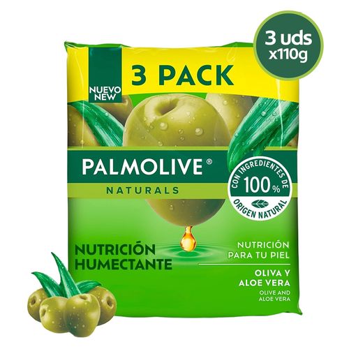 Jabón Corporal Palmolive, Naturals Oliva y Aloe, 3 Pack -300 g