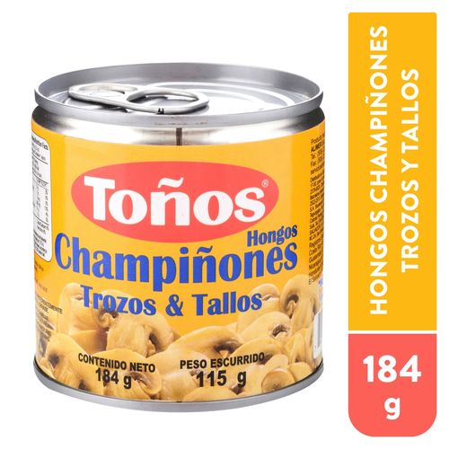 Champiñones Toños trozos y tallos - 184 g