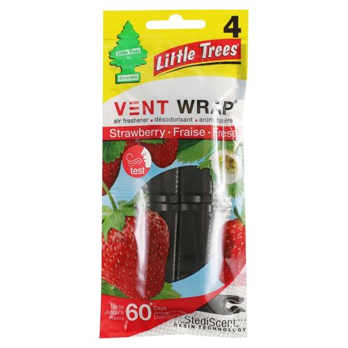 4 Pack Aromatizante Car Freshner Little Vent Wrap Strawberry