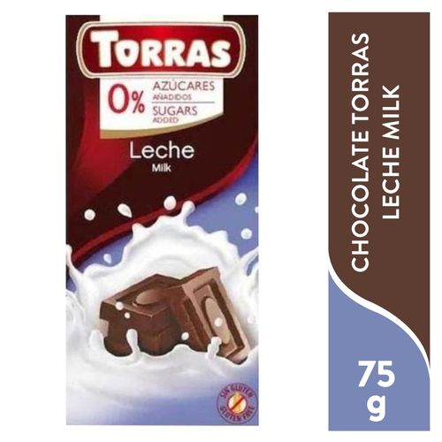Chocolate Torras leche sin azucar barra -75 g