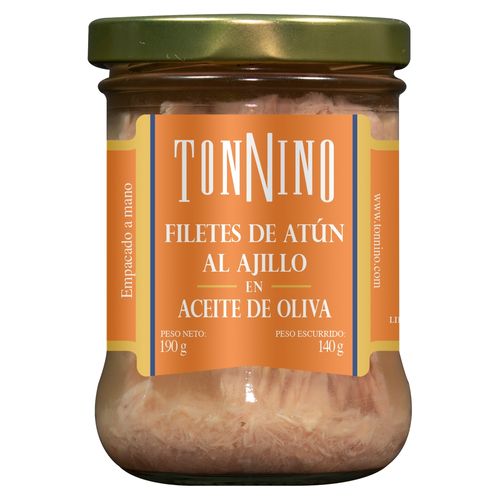 Atún Tonnino premium filetes al ajillo - 190 g