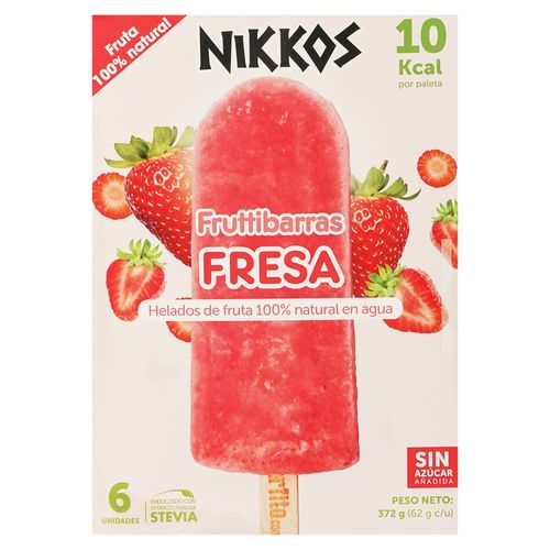 Caja Helados Fresa Nikkos 6 372 Ea