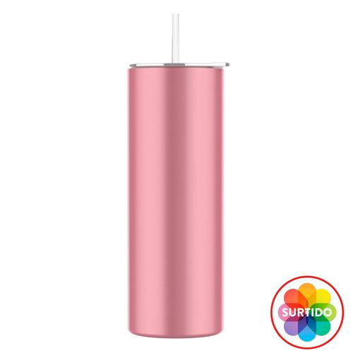 Tumbler Doble Pared Con Pajilla - 600ml