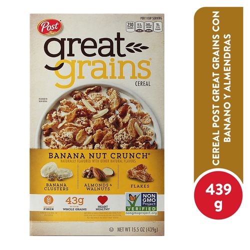 Cereal Post great grains con banano y almendras - 439 g