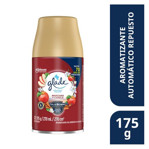 Aromatizante Glade Automático Repuesto en Aerosol Manzana y Canela 175 g
