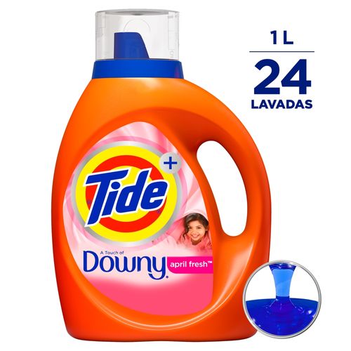 Detergente Líquido Tide April Fresh para Ropa Blanca y Color 24 Lavadas -1L