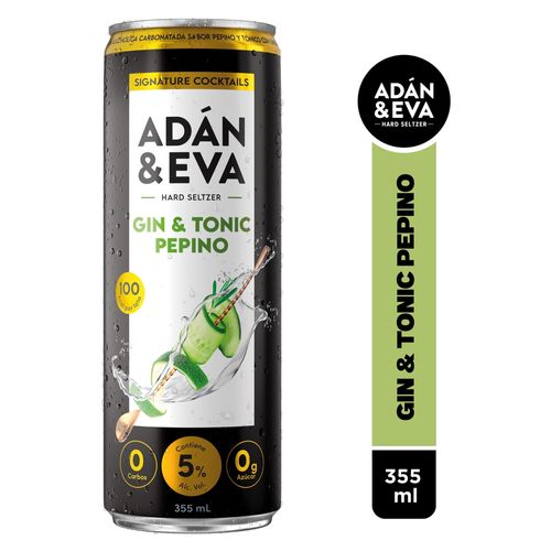 Bebida alcohólica Adán & Eva gin & tonic signature cocktails - 355 ml