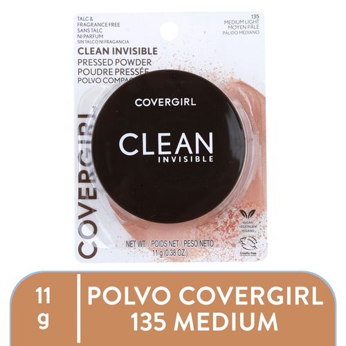 Polvo compacto Covergirl clean invisible tono 135 medium light - 11 g