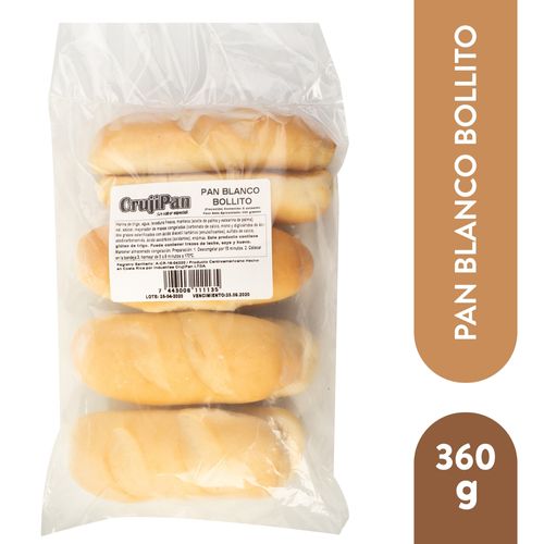 Pan blanco Crujipan bollito precocido 8 Uds - 375 g