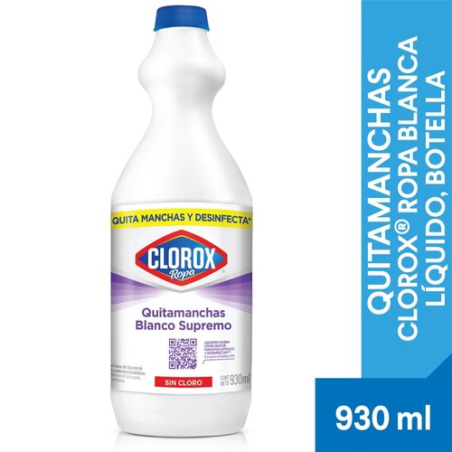 Quitamanchas Clorox, Ropa Blanca Líquido Botella - 930ml