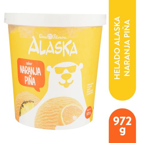 Helado Dos Pinos Alaska naranja piña - 972 g