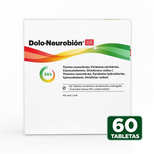 Tabletas Dolo-Neurobión XR Recubiertas De Liberación Prolongada, Precio indicado por unidad