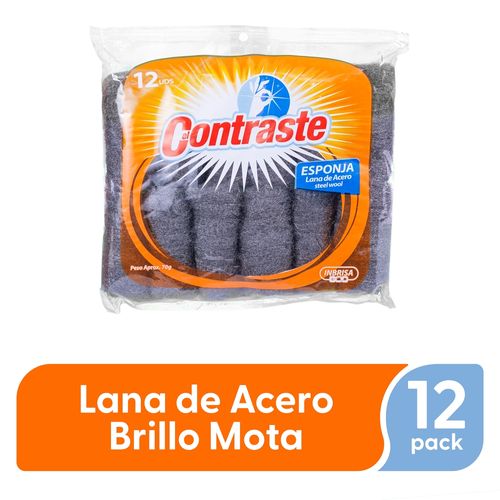 Esponja El Contraste Lana De Acero - 12 Pack
