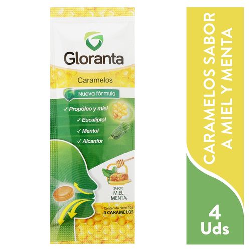 Caramelos Gloranta Marca Good Brands Miel Menta - 10 g