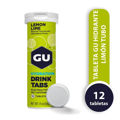 Tableta Gu Hidrante Limón Tubo - 10 Tabs