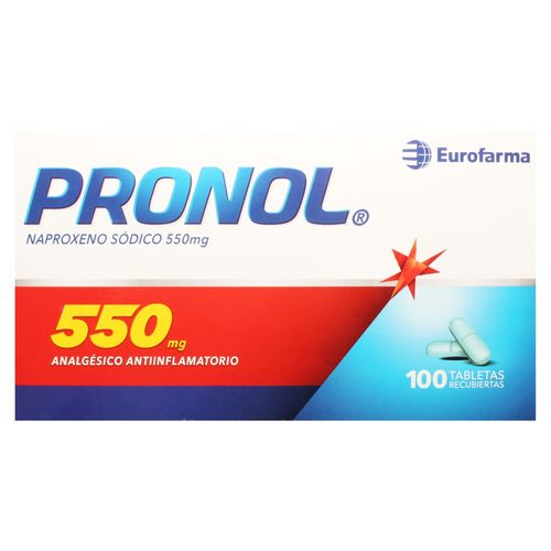 Pronol Eurofarma 550 mg caja 100 tabletas - Precio indicado por tableta