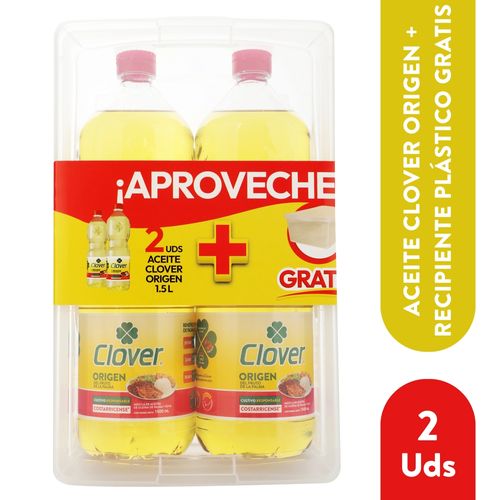Aceite Clover 2pac Mas Recipiente 1500ml