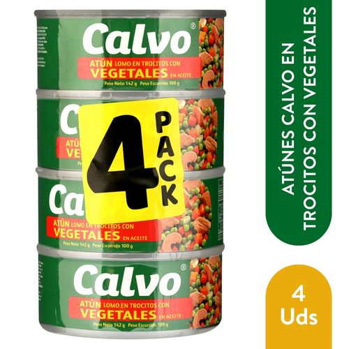 Atún Calvo en trozos con vegetales 4 pack - 568 g